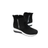 BnW skórzane BOTKI sneakersy na koturnie ocieplane polarem