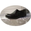 Skórzane półbuty czarne obcas 2,5 cm