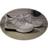 Skórzane buty sportowe Natalii białe-srebro 37