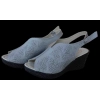 BnW Skórzane popielate sandały Gregors ażurowe