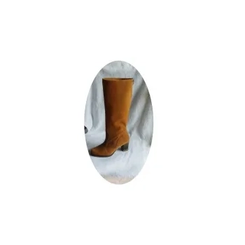 Kozaki zamszowe brązowe na zamek słupek 6,5 cm NR 37