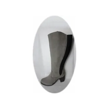 BnW Kozaki damskie szare słupek  7,5 cm