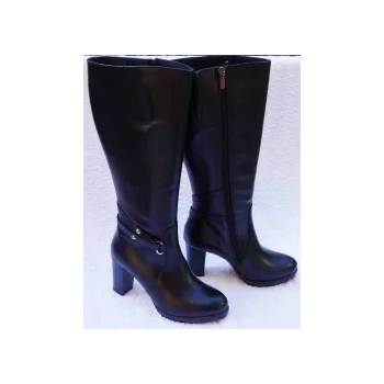 BnW Kozaki ze skóry na obcasie słupkowym 8,5 cm