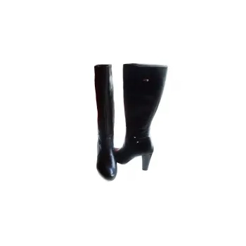 BnW Kozaki czarne skóra naturalna szeroka cholewka 48 cm słupek ob.9cm nr41