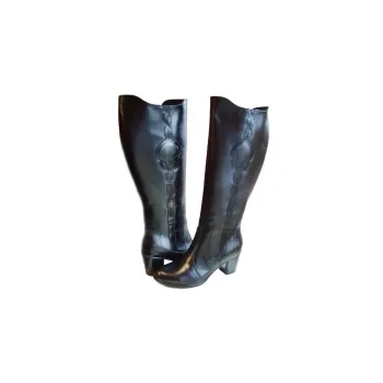 BnW Kozaki ze skóry cholewka 46 cm klocek 7 cm