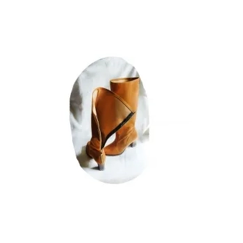 Kozaki zamszowe brązowe na zamek słupek 6,5 cm NR 37