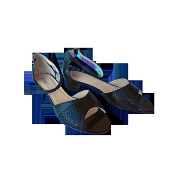 Skórzane sandały Filipczyk czarne obcas 4 cm