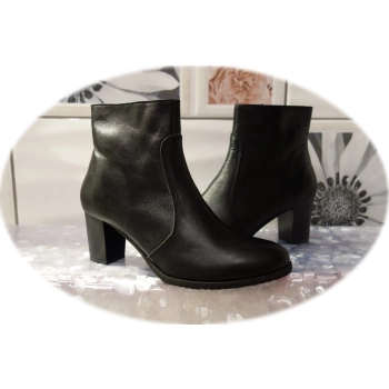 Skórzane botki czarne obcas 6 cm 38