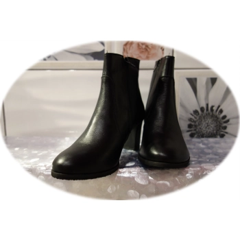 Skórzane botki czarne obcas 6 cm 38