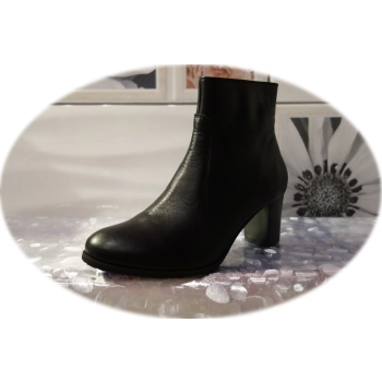 Skórzane botki czarne obcas 6 cm 38
