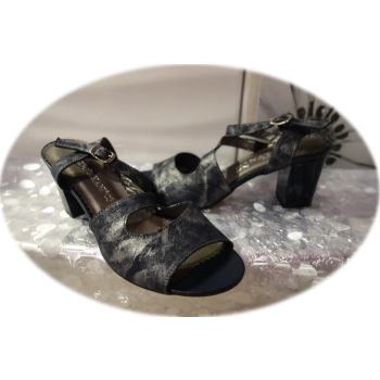 Skórzane sandały Natalii granat obcas 8 nr 37