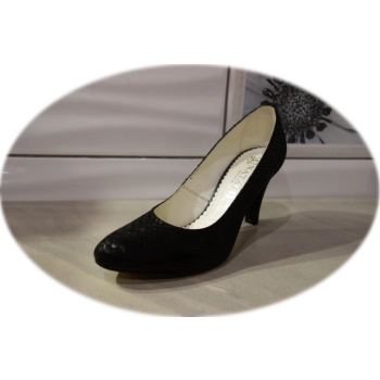 Skórzane czółenka Natalii czarne obcas 8,5 cm 38