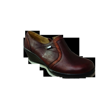 Skórzane klapki czarne obcas 6,5 cm 41