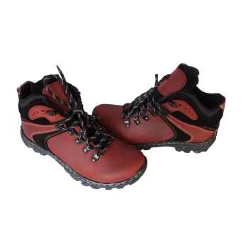 BnW Buty trekkingowe wodoodporne kolorach czerwieni, zieleni i niebieskim skóra naturalna