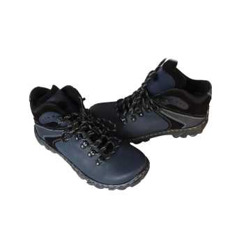 BnW Buty trekkingowe wodoodporne kolorach czerwieni, zieleni i niebieskim skóra naturalna
