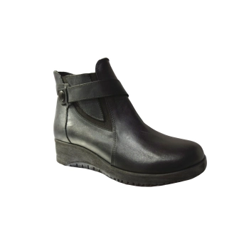 Skórzane botki popielate obcas 4 cm nr 36