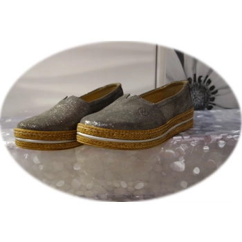 Skórzane espadryle szare wsuwane nr 37