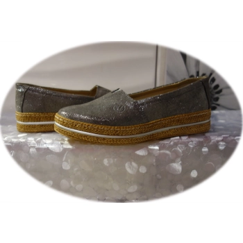 Skórzane espadryle szare wsuwane nr 37