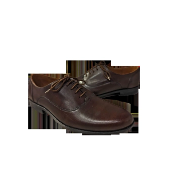 Skórzane półbuty wizytowe brązowe obcas 2 cm nr 39