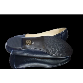 BnW Skórzane granatowe balerinki o tęgości H 42