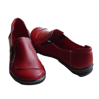 BnW Buty ze skóry licowej sportowe czerwone