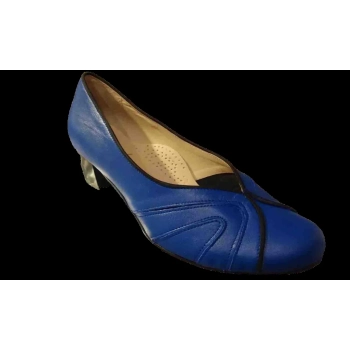 BnW Skórzane niebieskie czółenka Filipczyk o tęgości G 1/2