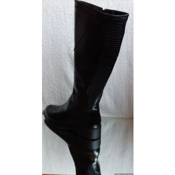 BnW Kozaki ze skóry cholewka 40-46 cm  płaski 40