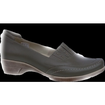 BnW Skórzane brązowe czółenka na koturnie