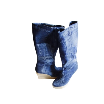 BnW Kozaki z lycry niebieskie damskie