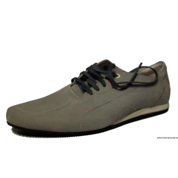 BnW Buty ze skóry licowej sportowe szare