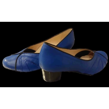 BnW Skórzane niebieskie czółenka Filipczyk o tęgości G 1/2