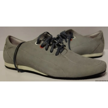 BnW Buty ze skóry licowej sportowe szare