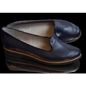 BnW Damskie mokasyny czarne ze skóry licowej