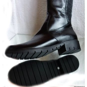 BnW Kozaki ze skóry cholewka 40-46 cm  płaski 40