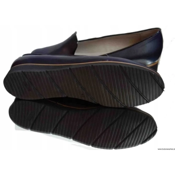 BnW Damskie mokasyny czarne ze skóry licowej