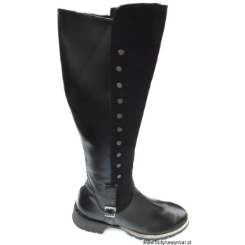 BnW Kozaki ze skóry cholewka 43 cm płaski 3 cm
