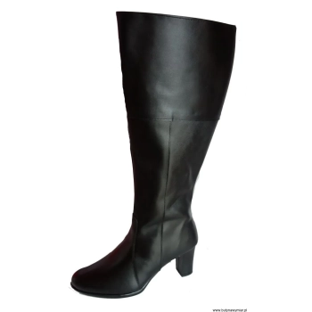 BnW Kozaki skórzane cholewka 45 słupek 8 cm