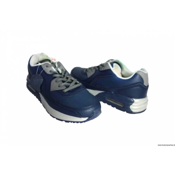 BnW Polskie Buty skórzane sportowe granatowe