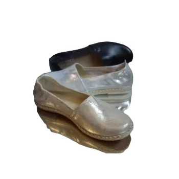 BnW Mokasyny damskie srebrne skóra naturalna