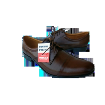 Skórzane półbuty Moskała brązowe obcas 2 cm nr 43
