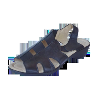 Skórzane sandały czarne obcas 3 cm nr 38