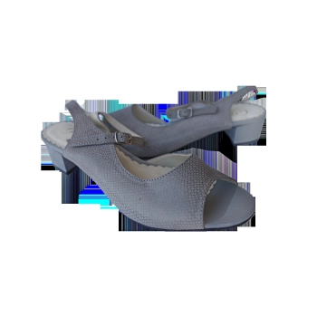 Skórzane sandały popielate obcas 4 cm nr 38
