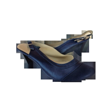 Skórzane sandały granatowe obcas 7 cm nr 38